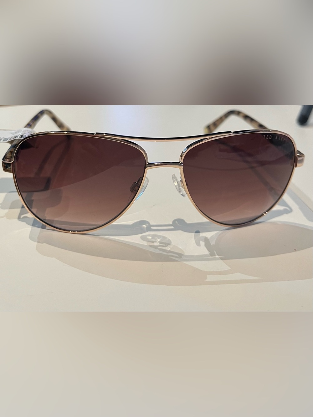 Ted Baker TB130 LGD Aviator Sunglasses Brown Gradient 57-14 135 Spring Arms